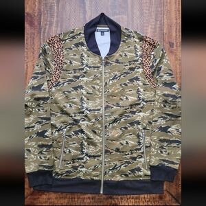 INC International Concepts Mens Vices Abstract Camouflage Print Bomber Jacket XL
